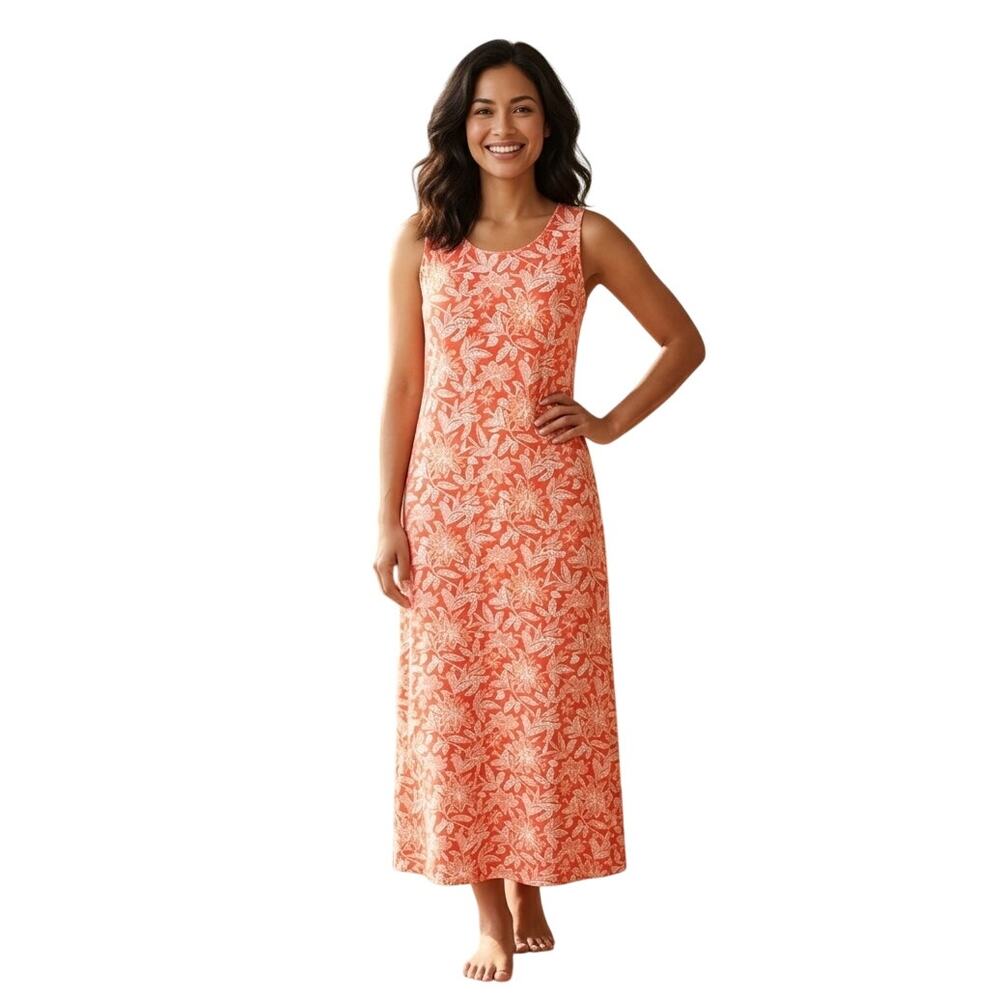 J. McLaughlin Seira Maxi Dress Womens Large Coral Floral Catalina Cloth Long
